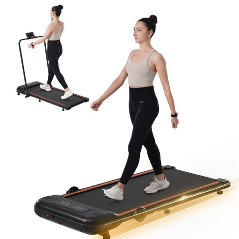 Folding Treadmill Under Desk Electric Running Walking Pad Treadmill w/ Remote