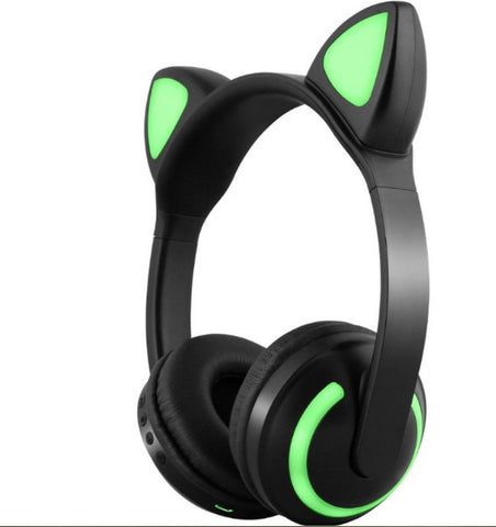 Hot Explosive Headphones Wireless Bluetooth Cat Ears Headphones Noise Reduction Live Breathing Lights Glare