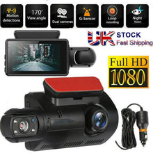 Full HD 1080P Dual Lens Car DVR Dash Cam Video Recorder G-Sensor Front/Inside Camera